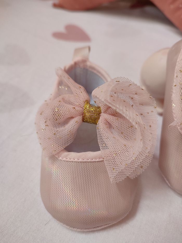 Ballerines/Chaussures fille - Comme neuve - Rose pâle - Nœud papillon - photo numéro 3