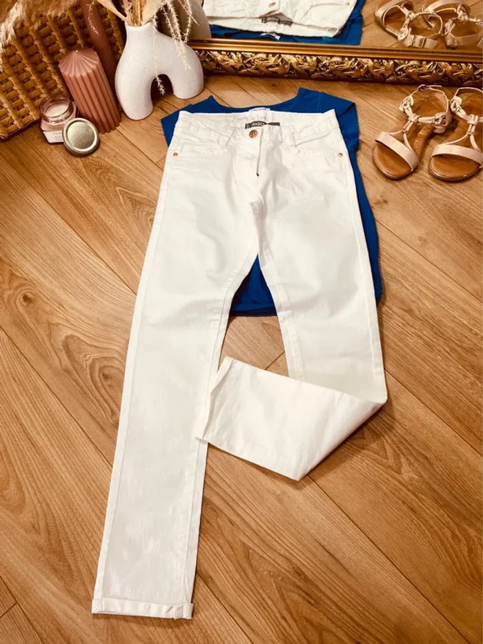 Taille 8 ans tenue 2 pièces fille Okaidi Orchestra bleue blanche * escargot * 🌸 - photo numéro 4