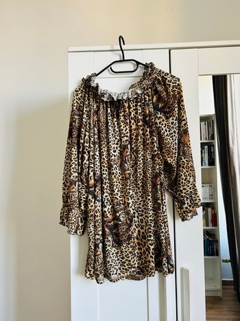 Haut marron léopard à volants Boutique Indépendante Taille Unique