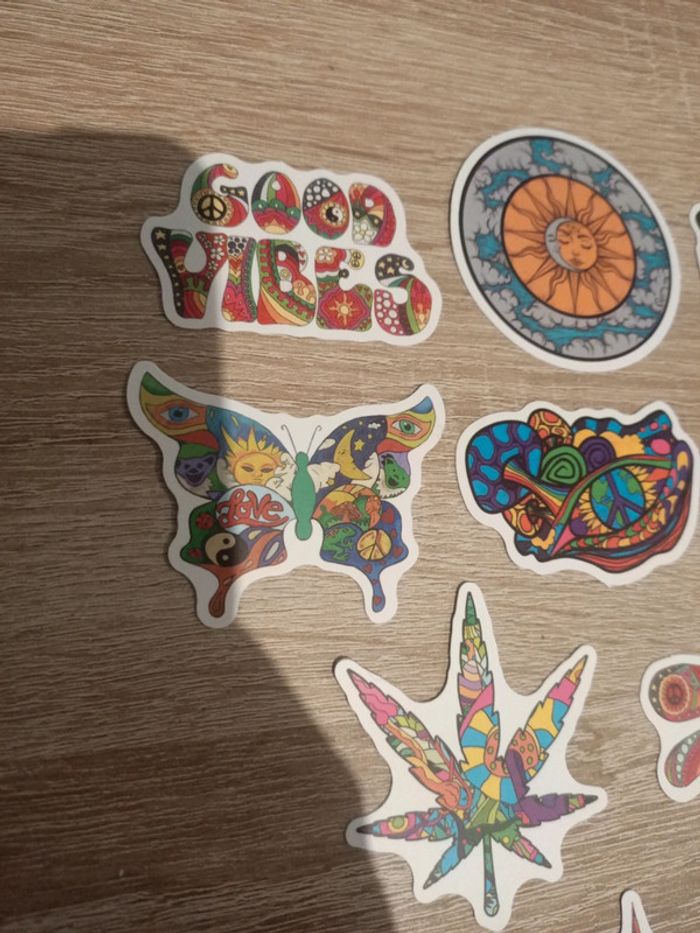 Grands autocollants hippie good vibes love - photo numéro 3