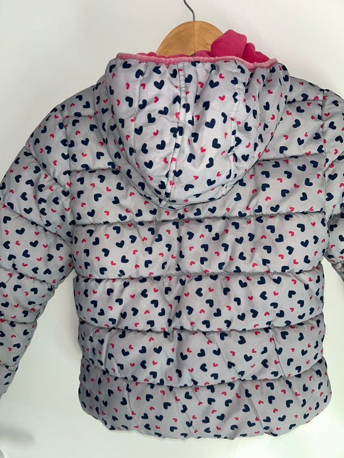 Manteau gris et rose à coeur - 9/10 ans - Tex - photo numéro 7