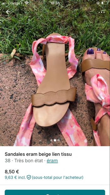 Sandales liens tissus