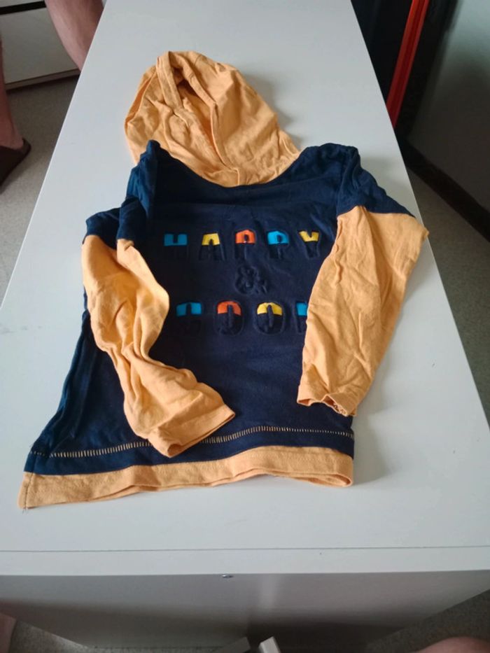 2 t-shirt manches longues a capuche - photo numéro 3