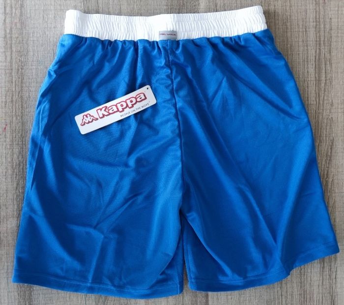 Short pour garçon marque kappa taille 14 ans couleur bleu et blanc - photo numéro 3