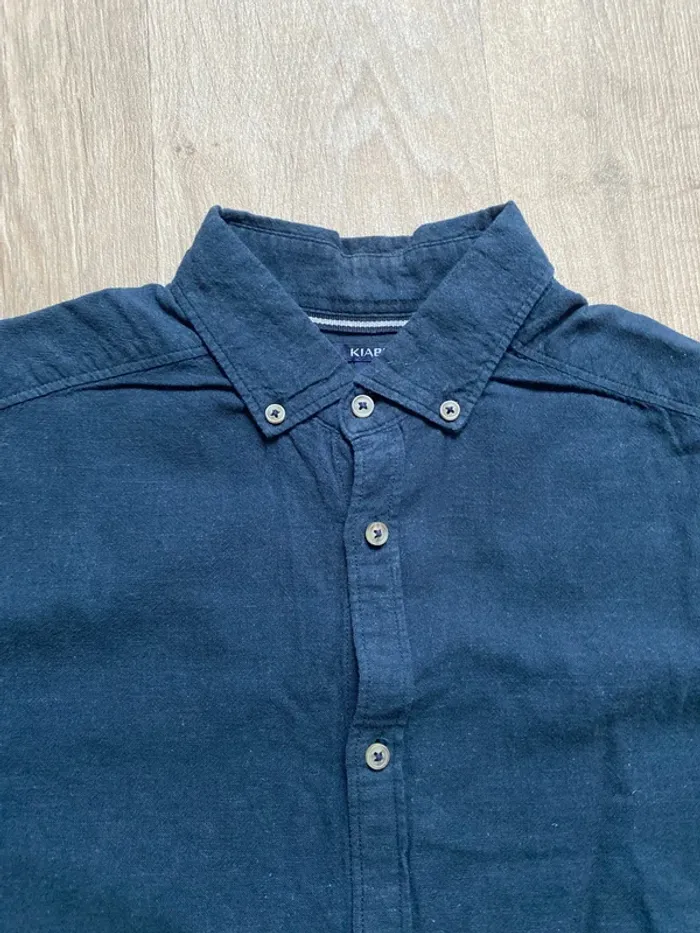 Chemise homme en lin bleu marine - photo numéro 2