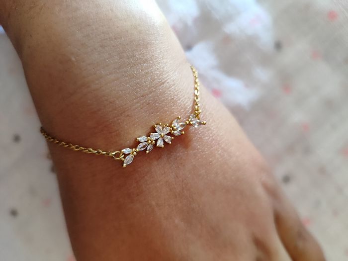Bracelet fleur acier inoxydable - photo numéro 2