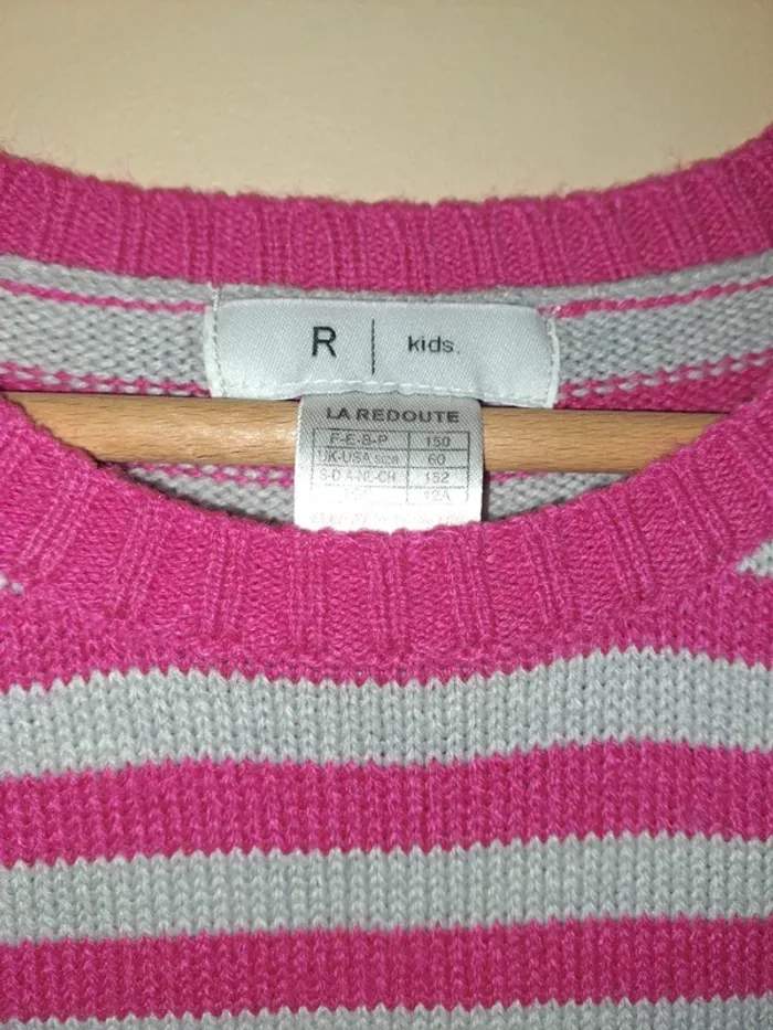 Robe fille comme neuve hiver tbe La redoute 12 ans fishia et gris - photo numéro 3