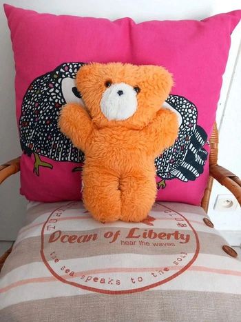 Peluche nounours chamti orange vintage 30cmi