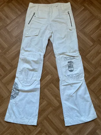 Pantalon à jambes larges blanc vintage Dondup