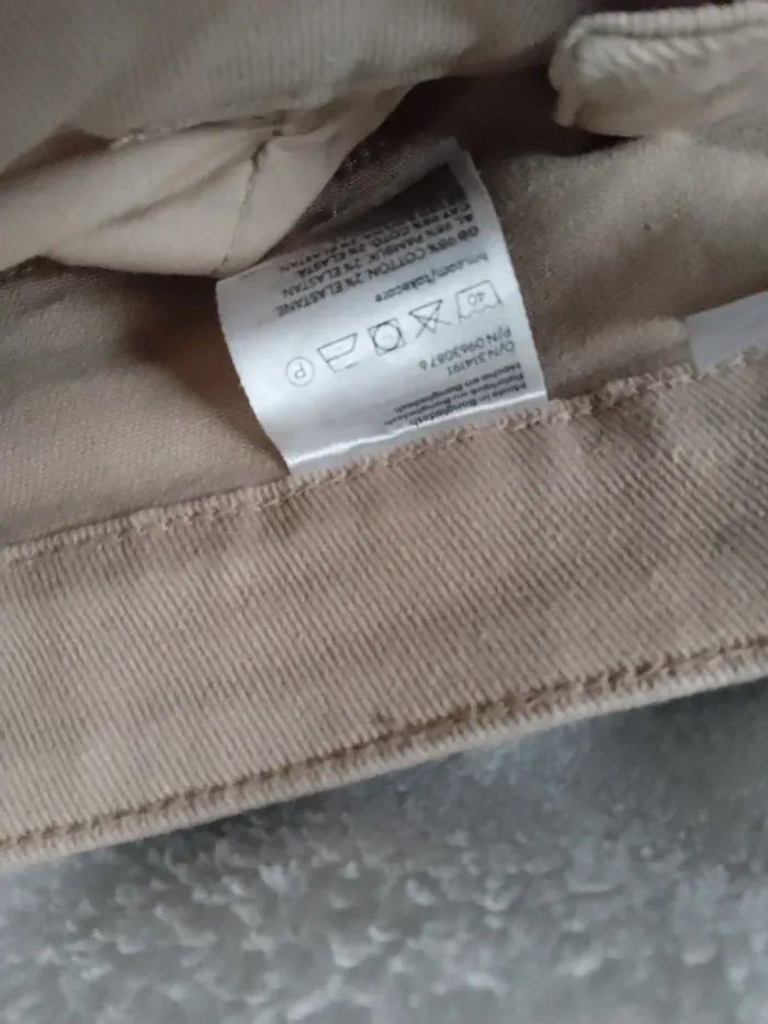 Pantalon jean Large beige taille 44 - photo numéro 5