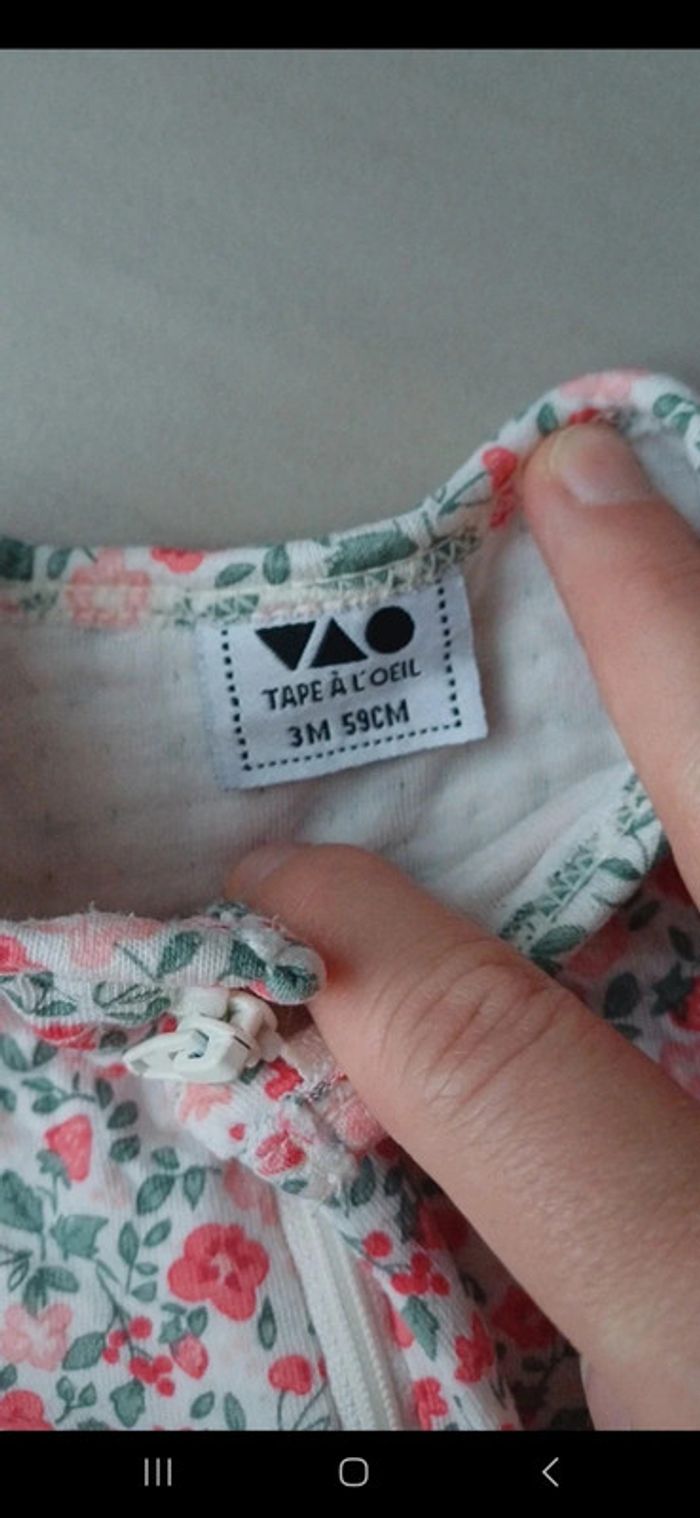 Pyjama liberty 3 mois tape à l'œil - photo numéro 3