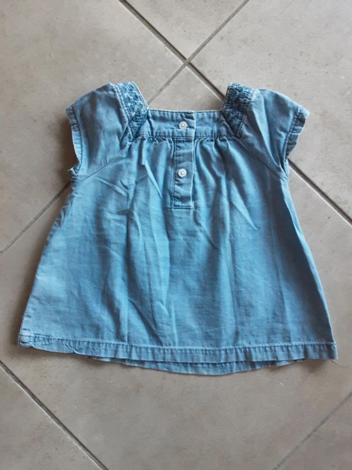 Blouse été brodé coton autour du cou T. 24 mois - photo numéro 2