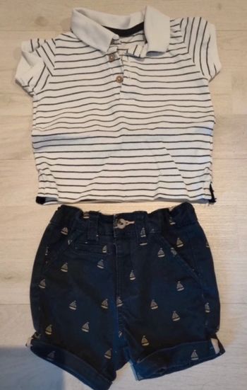 Ensemble short polo taille 6 mois, kiabi