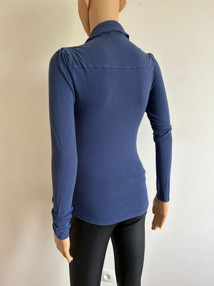Haut bleu à manches longues Morgan taille XS bon état - photo numéro 8