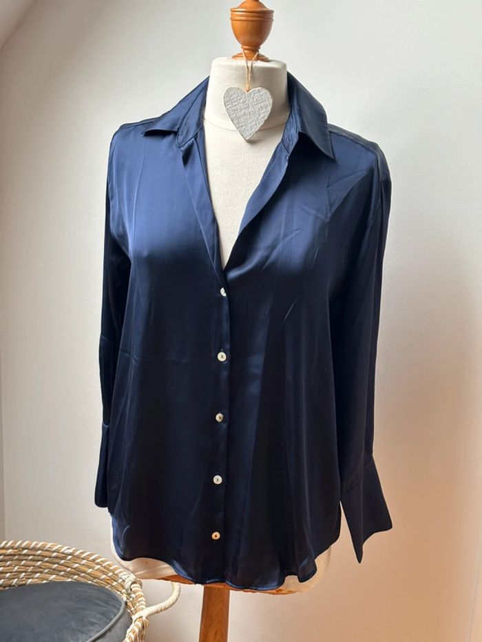 Chemise bleue - Zara - XS - photo numéro 2