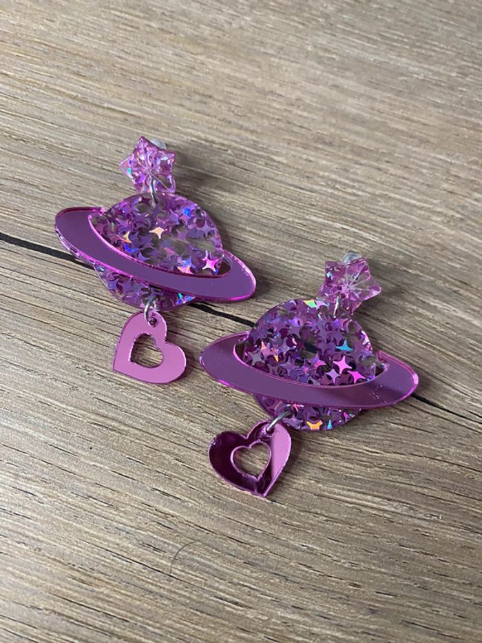 Boucles d’oreilles planètes Saturne tendances - photo numéro 2