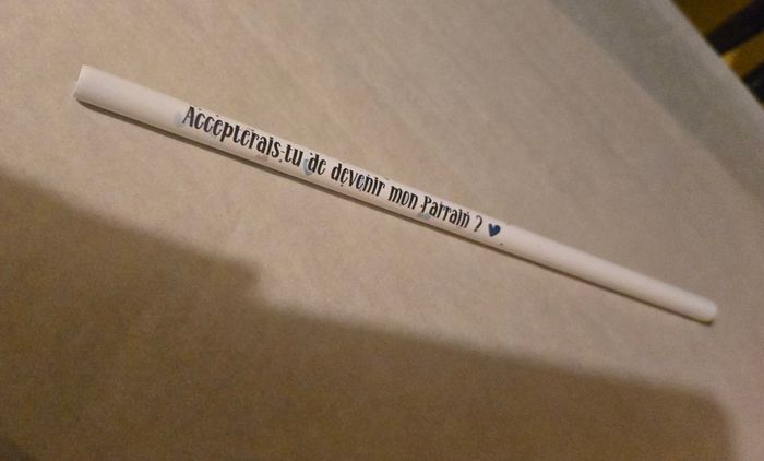 Paille a boire parrain marraine - photo numéro 3