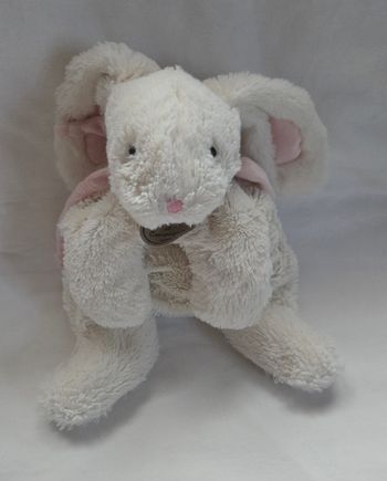 Doudou et compagnie peluche Lapin Mon tout petit blanc et rose - 30 cm