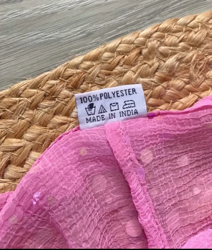🩷 Pantalon de plage été à nouer rose transparent à pois pailletés Taille unique 🩷 - photo numéro 6