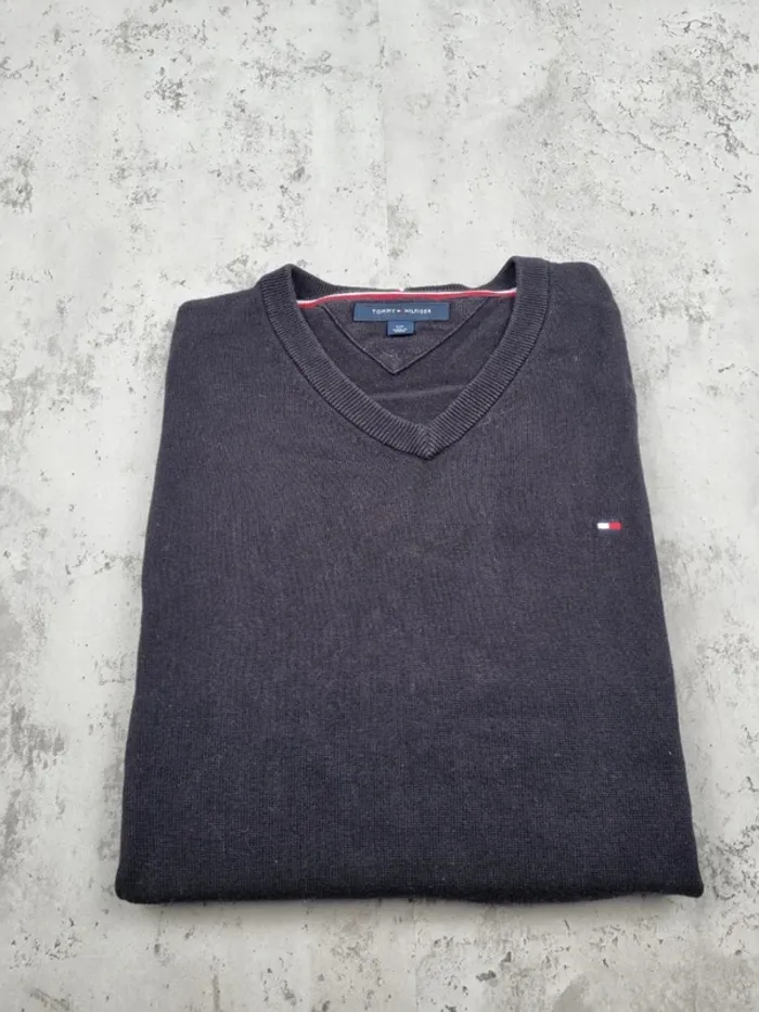 Pull col V Tommy Hilfiger noir Taille S - photo numéro 2