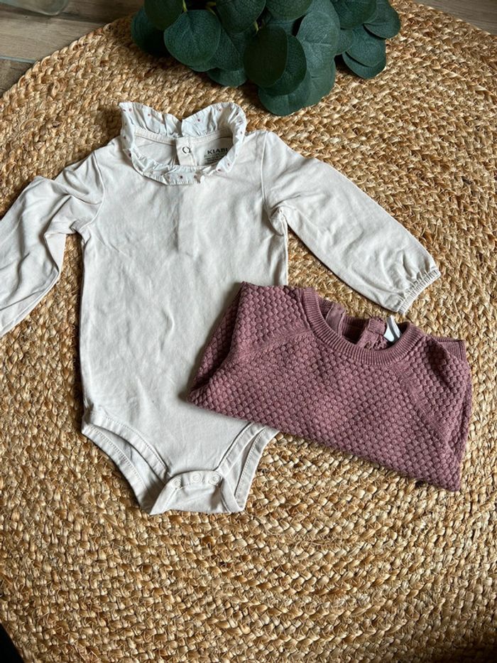 Body col 6m Kiabi et pull maille 4-6m H&M
