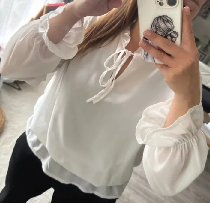 👚 magnifique haut femme - taille unique - neuf avec étiquette - blanc printemps été
