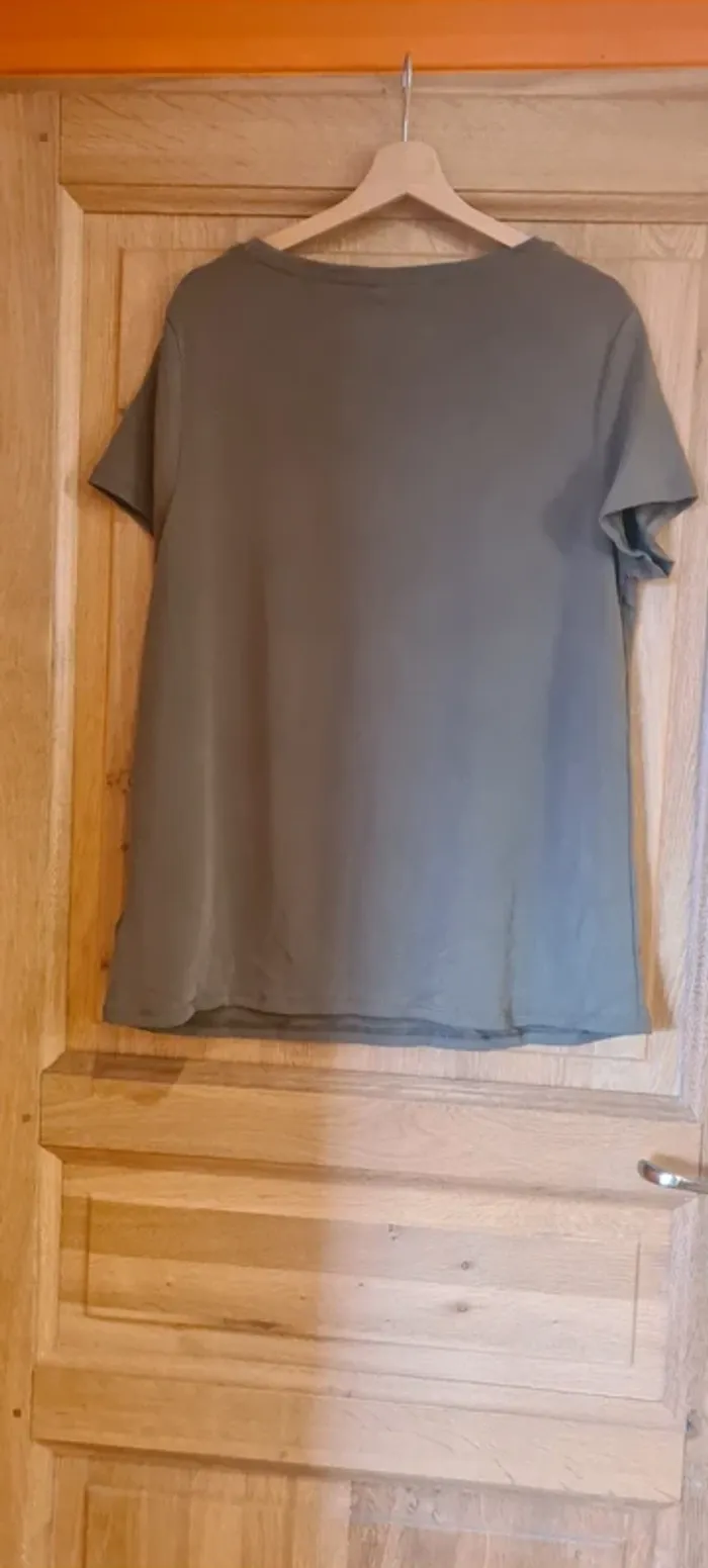 T-shirt kaki en modal Camaïeu - photo numéro 7