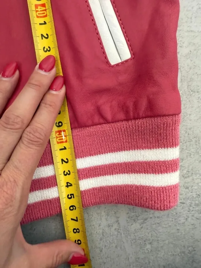 Veste bomber Aviatrix en cuir femme rose taille M très bon état - photo numéro 18