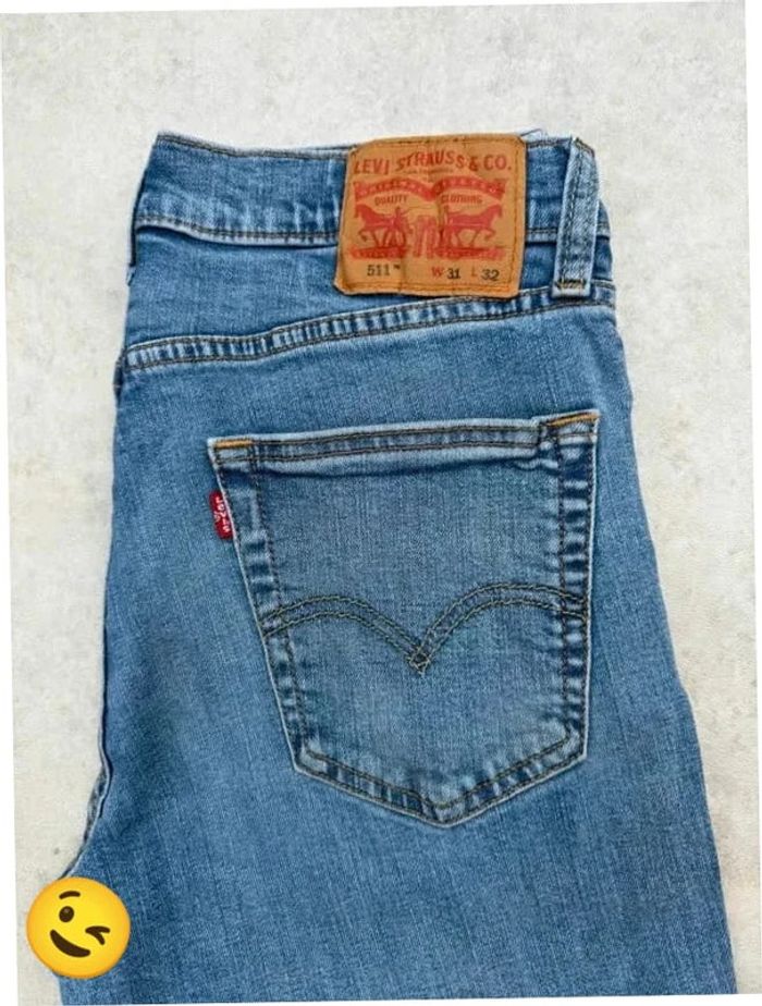 Jeans Levi's 511 W31 FR40 L32 coupe droite bleu Homme Men pan320b - photo numéro 2