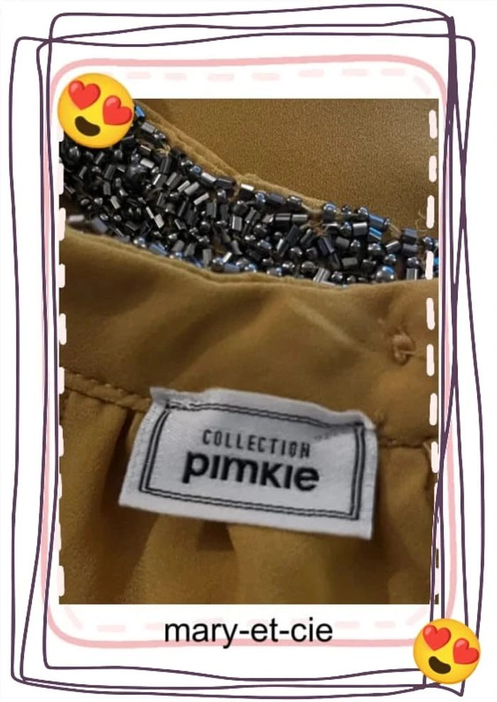 SOLDÉ - Blouse fluide taille M couleur moutarde - photo numéro 4