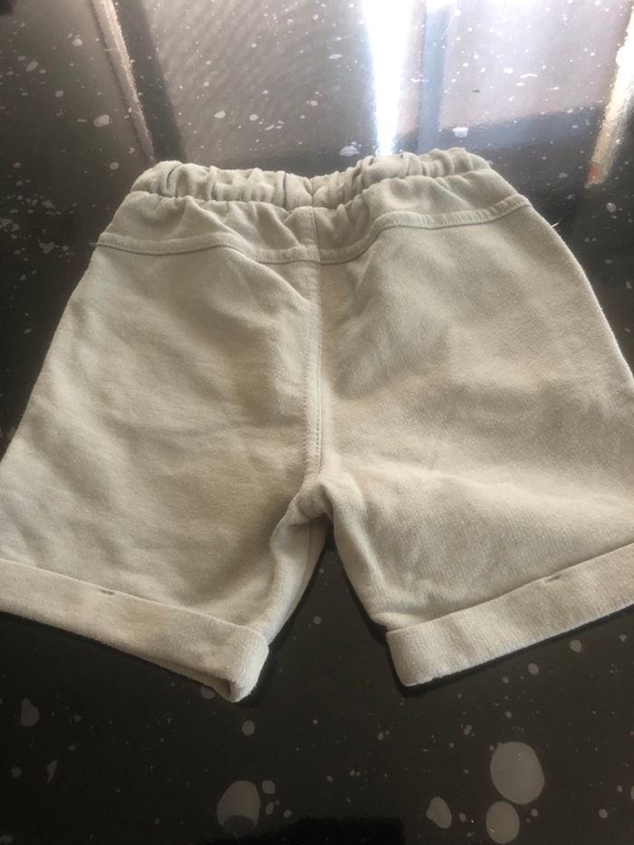 Petit shorts imprimé blanc bleu foncé et vert uni - photo numéro 4