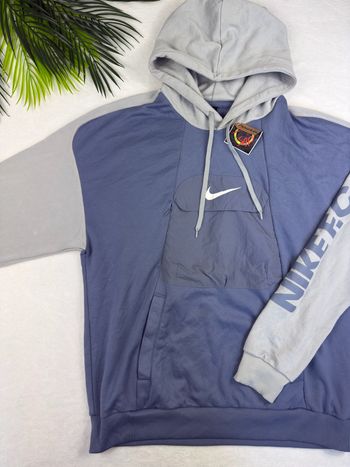 Hoodie Nike F.C. sweat capuche gris et bleu violet taille L homme Dri-FIT 02325
