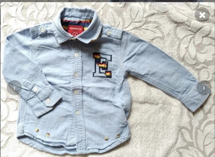 Babou chemise bleu clair 12 mois E