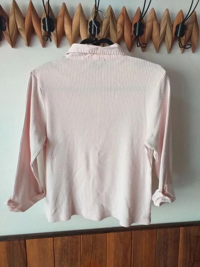 Haut rose côtelé à pression - photo numéro 7