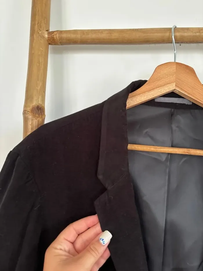 Veste noire en velours Kiabi taille 54 - photo numéro 4
