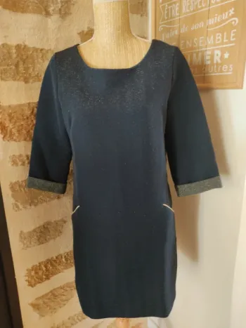 Robe épaisse camaïeu bleu marine