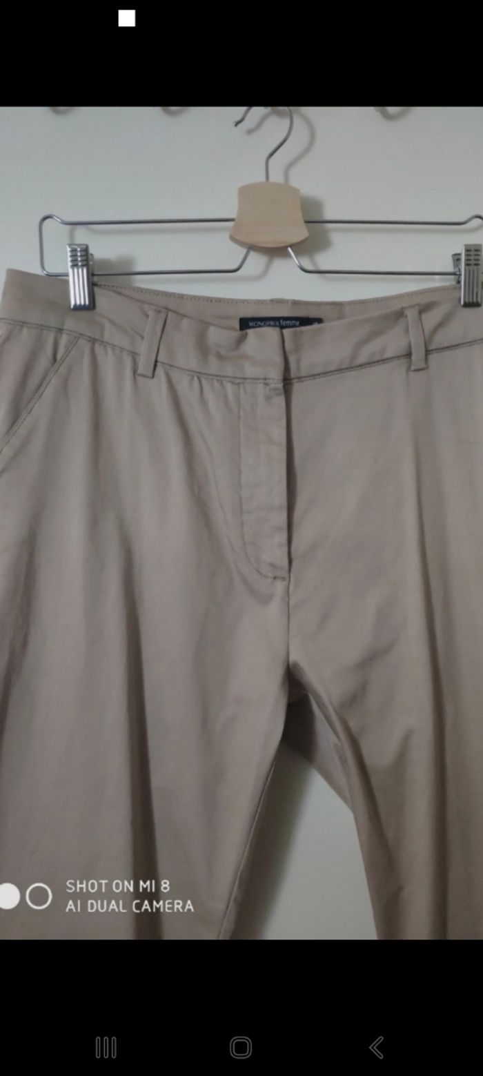 Pantalon monoprix beige
