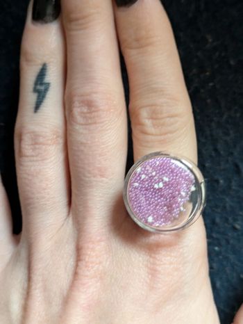 Bague ronde en verre style pylônes