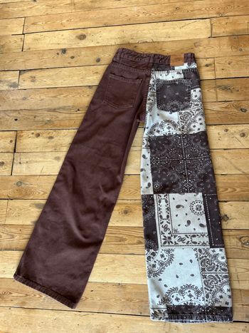 Jeans marron boyfriend patchwork 30 Jennyfer