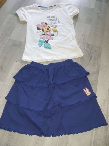 Ensemble minnie jupe bleu foncé 6 ans
