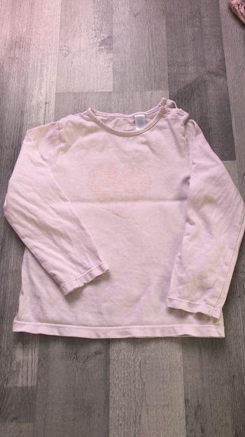 OBaibi- T-shirt ML rose fille 3 ans