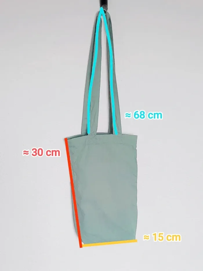 Petit tote bag vert turquoise / Bouchara - 30×15cm - photo numéro 3