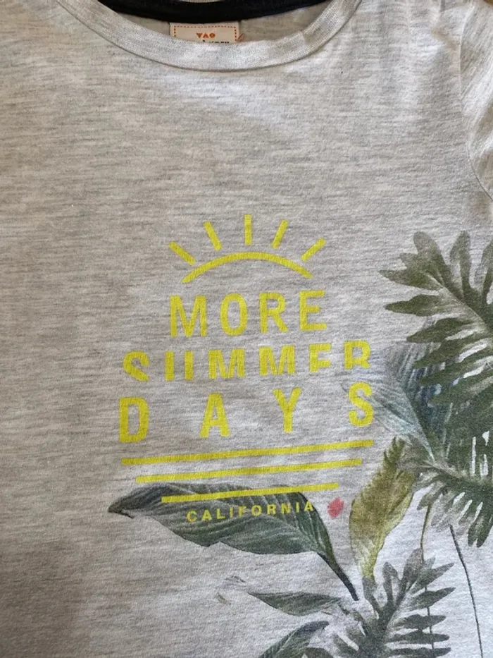 Tee-shirt gris motif manche courte garçon 24 mois / 2 ans tape à l’œil - photo numéro 2