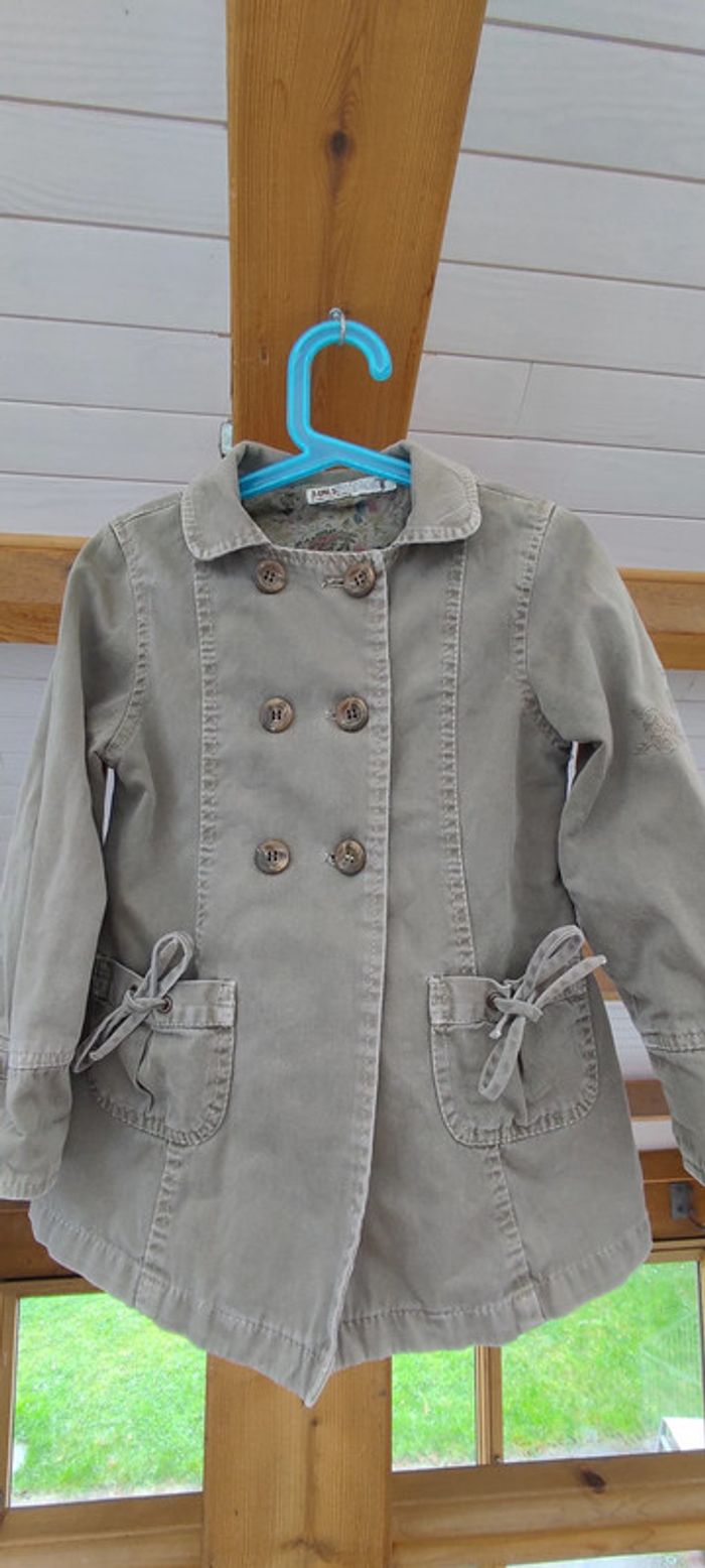 Veste mi saison Zara girls kaki taille 6 ans - photo numéro 3