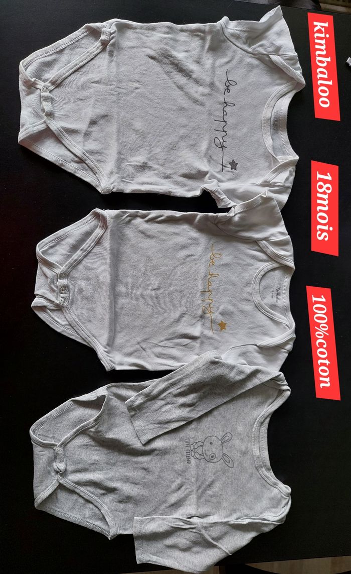 Lot de 25 bodys fille 18mois