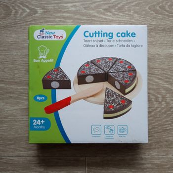 Jouet en bois gateau à découper NEUF