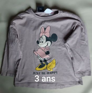 Tee-shirt manches longues fille - Minnie - Disney - Zara - 3 ans