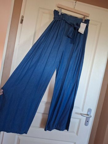 Pantalon léger fluide large NEUF bleu jean