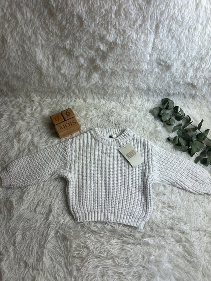 Pull en maille chiné Kido taille 6-12 mois