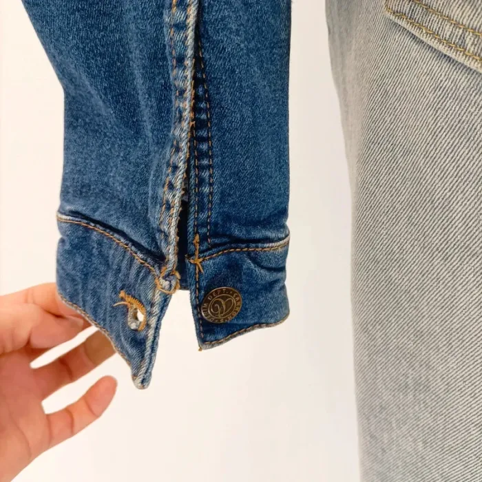 Veste en jeans upcyclé Amité Partage - Esmara - T44 - Jean brossé Upcycling Créateur - A170 - photo numéro 7